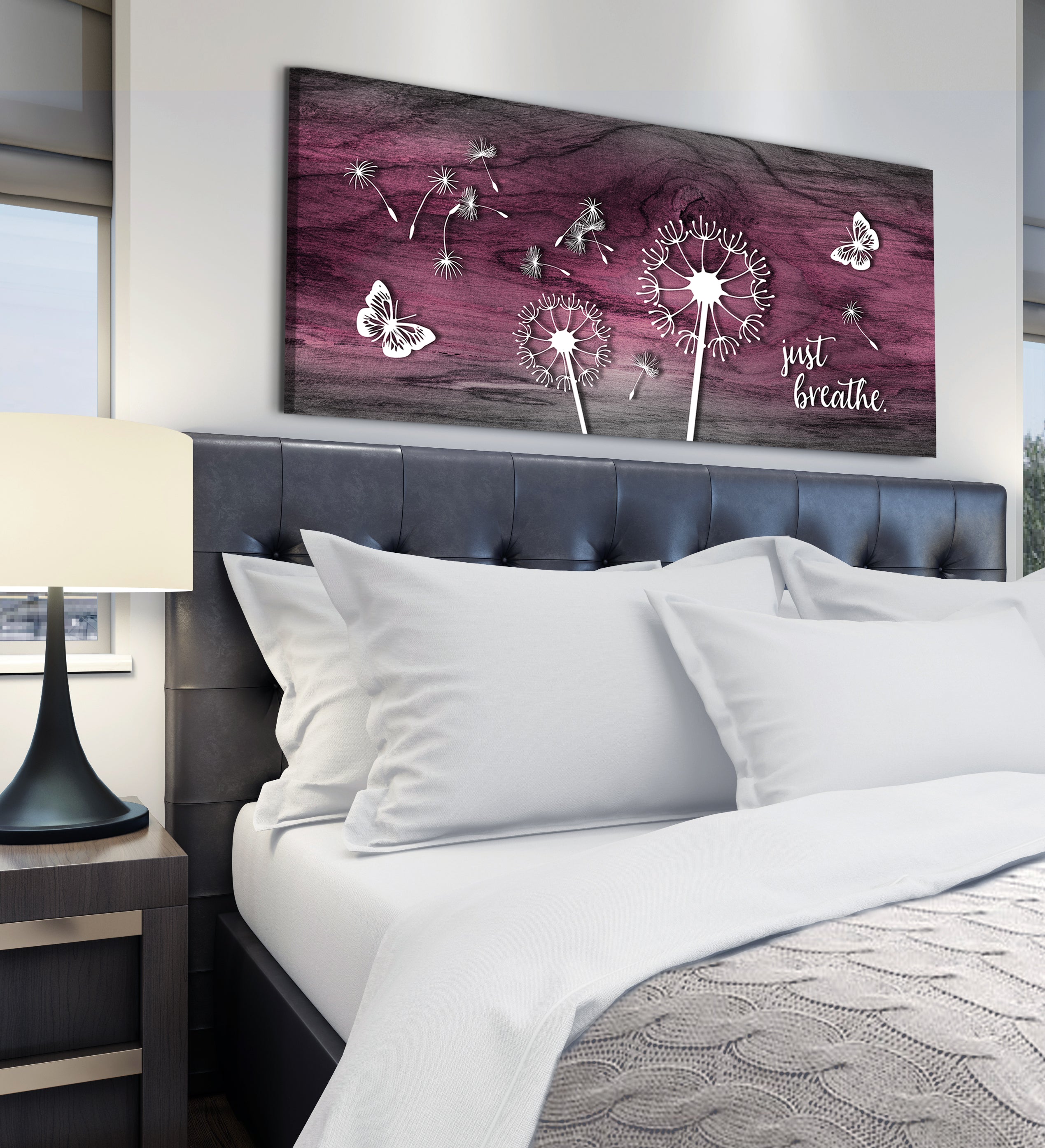 Exclusive Home Wall Art: 'Just Breathe V6' with Wood Frame, Ready to Hang - Buy 2 Save 20%