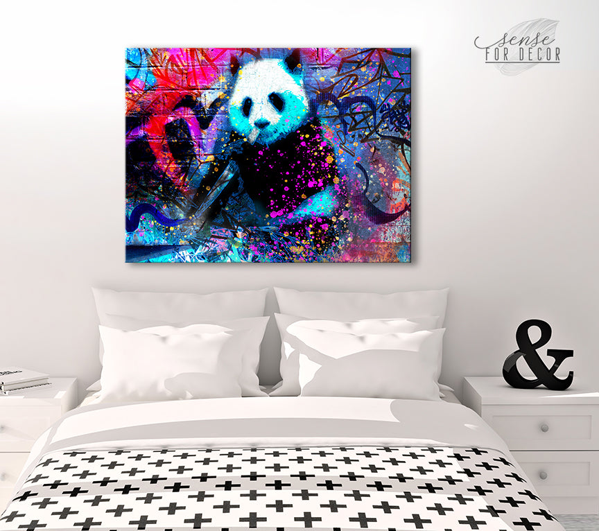 Hot Deal! Teen Panda Wall Art with Wood Frame, Ready to Hang
