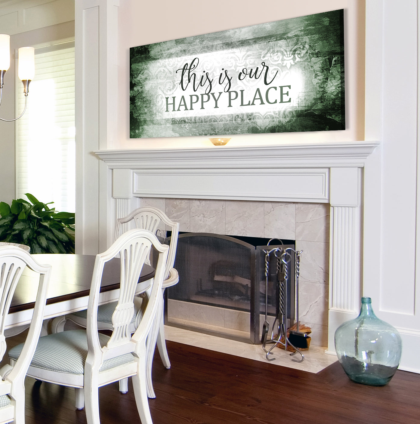 Exclusive! This Is Our Happy Place V10 Wall Art (Wood Frame, Ready To Hang)