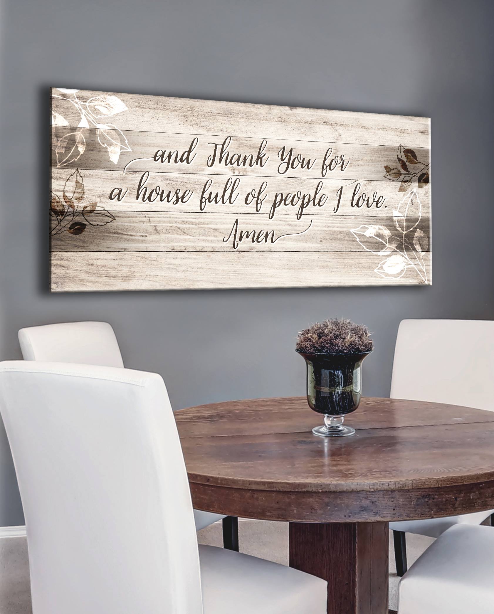 Christian Wall Art: Thank You House Full Of Love - Multiple Colours, Wood Frame Ready To Hang! Buy 2 Save 20%