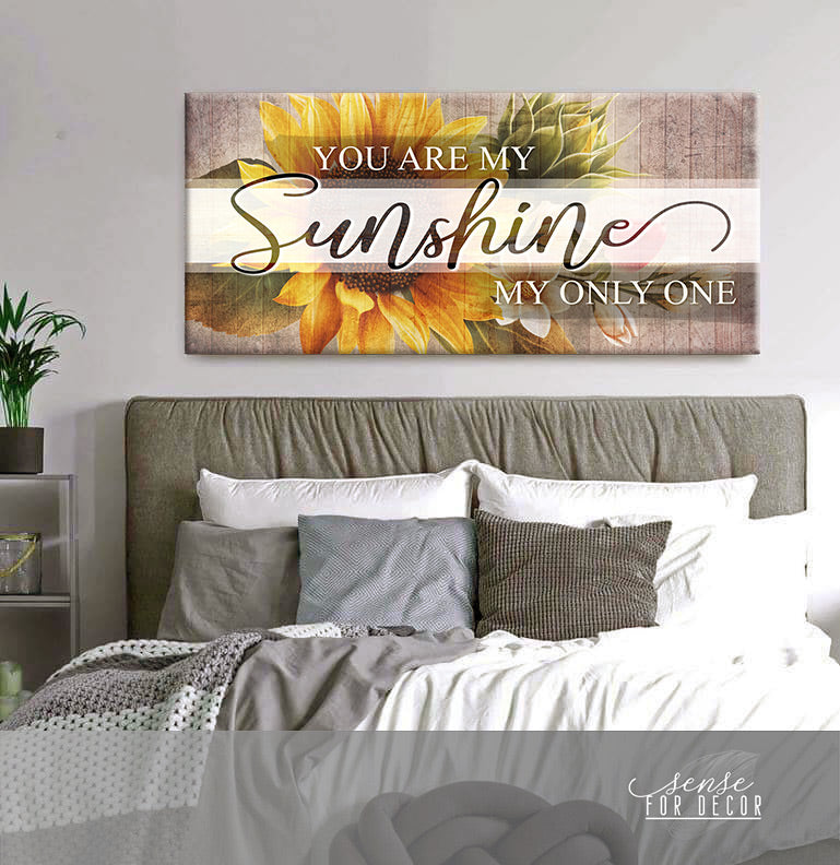 High - Quality Wood - Framed Couples Wall Art: You're My Sunshine