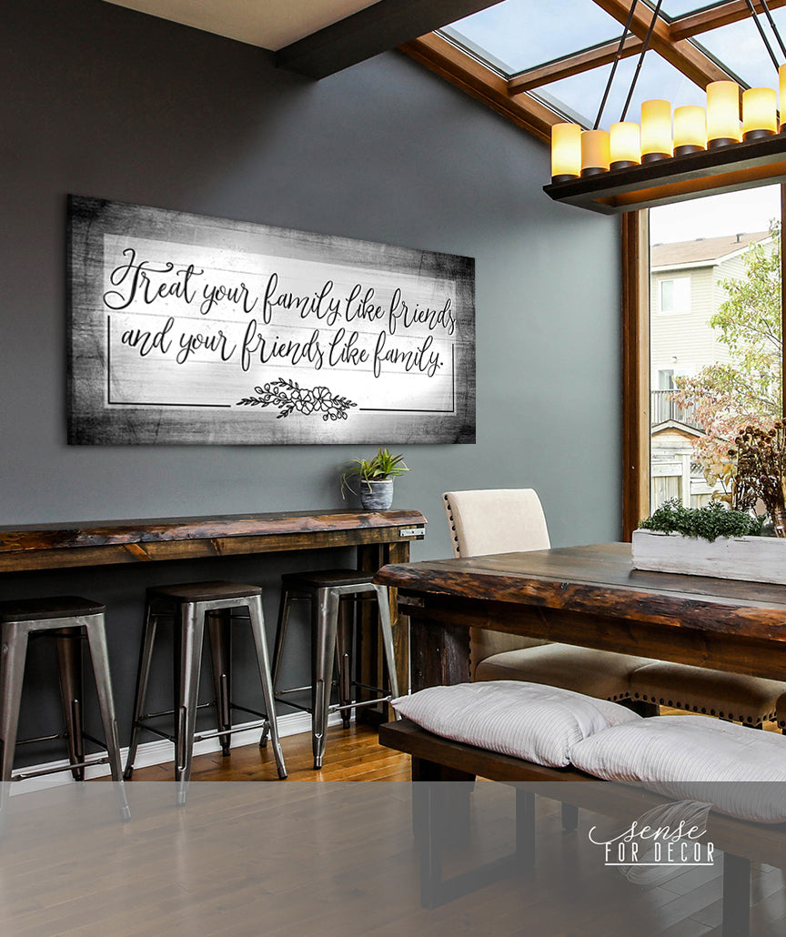 Exclusive Family Wall Art (Wood Frame, Ready To Hang): Treat Your Family Like Friends! Buy 2 Save 20%