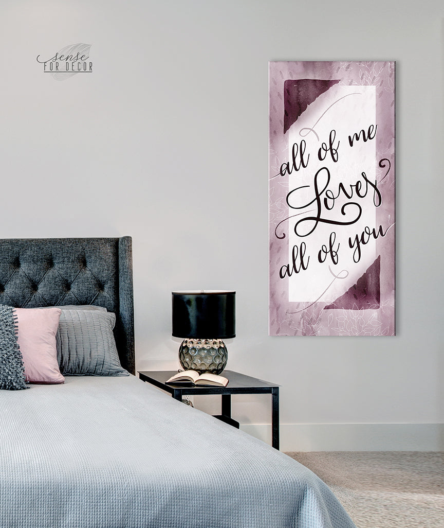 Ready - to - Hang Wood - Framed Couples Wall Art: All of Me Loves All of You V9