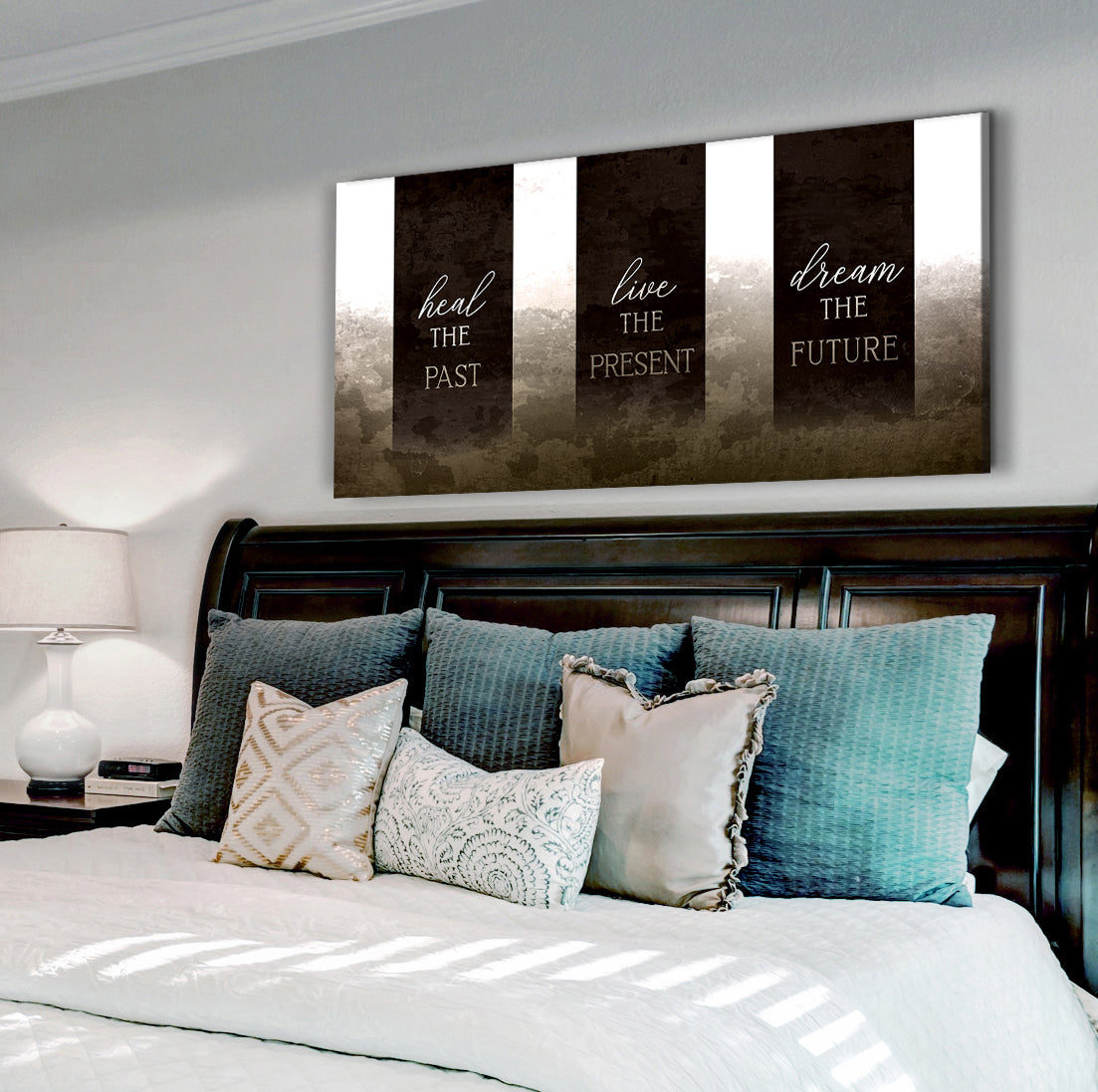 High - Quality Wood - Framed Home Wall Art: Heal Past, Live Present (Ready To Hang)