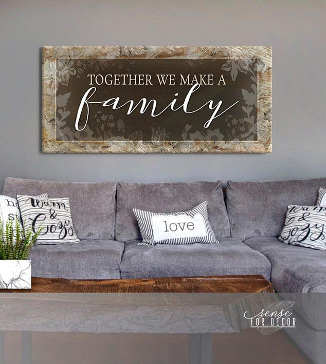 Exclusive Family Wall Art - 'Together We Make A Family V4' with Wood Frame, Ready to Hang! Buy 2 Save 20%