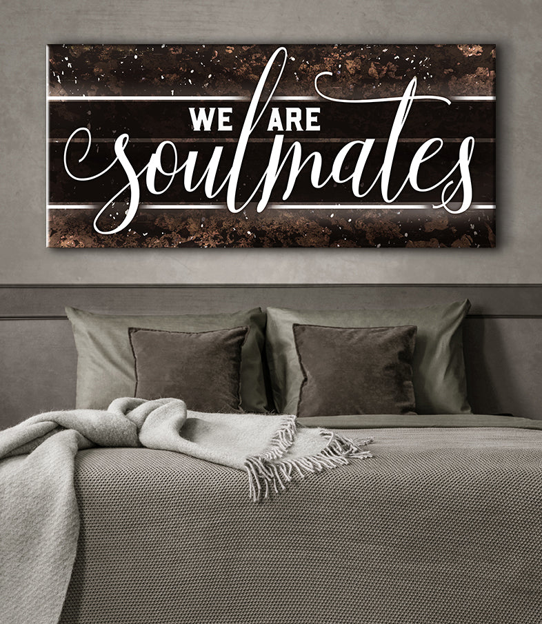Hot! Couples Wall Art - We Are Soulmates V2 (Wood Frame, Ready To Hang)