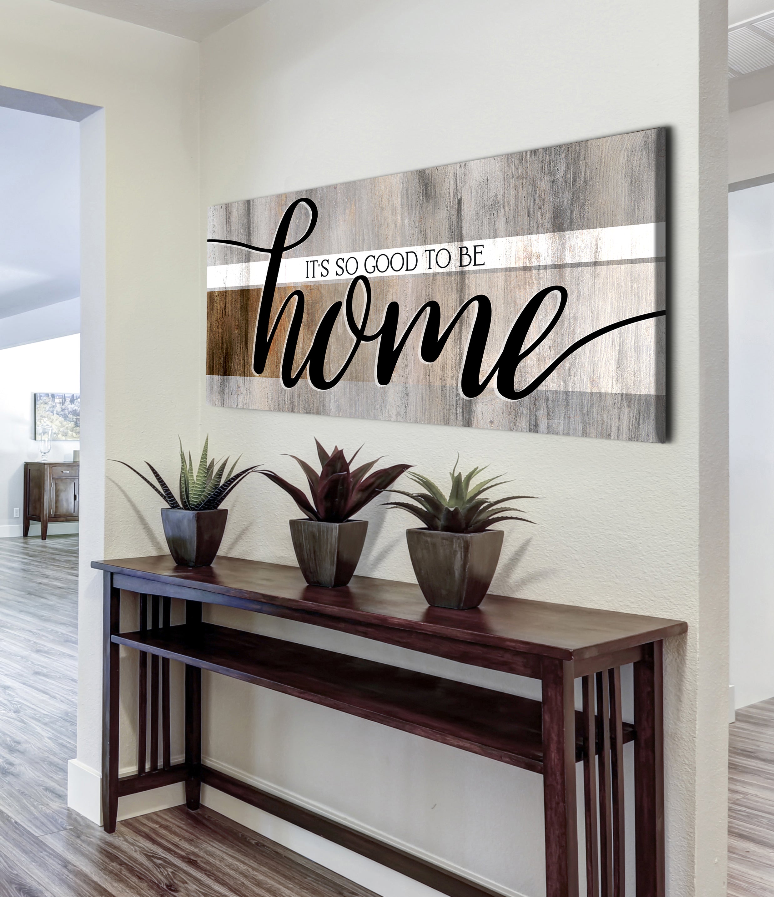 Exclusive! 'It's So Good To Be Home' Wall Art V8 with Wood Frame, Ready to Hang