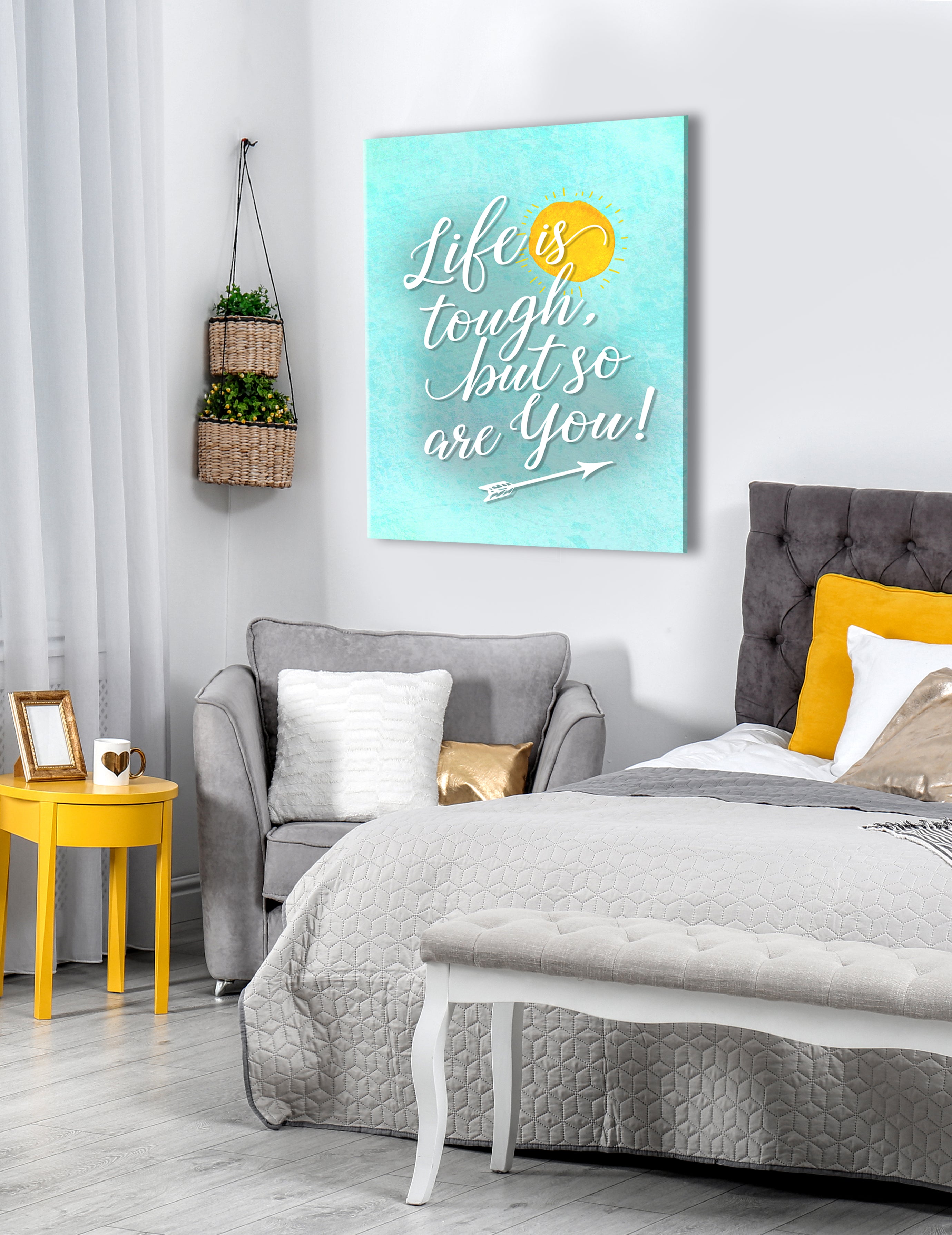 Exclusive Home Wall Art: 'Life Is Tough But So Are You' in Wood Frame, Ready To Hang - Buy 2 Save 20%