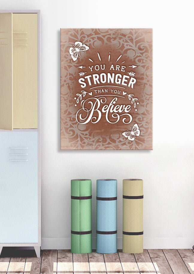 Limited Time Offer! High - Quality Fitness Wall Art with Wood Frame Ready to Hang: You're Stronger Than You Think