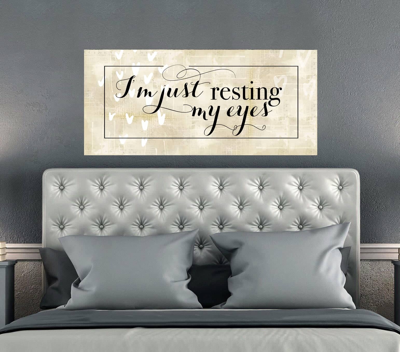 Ready-To-Hang Bedroom Wall Art: 'I'm Just Resting My Eyes' (Wood Frame) - Buy 2, Save 20%