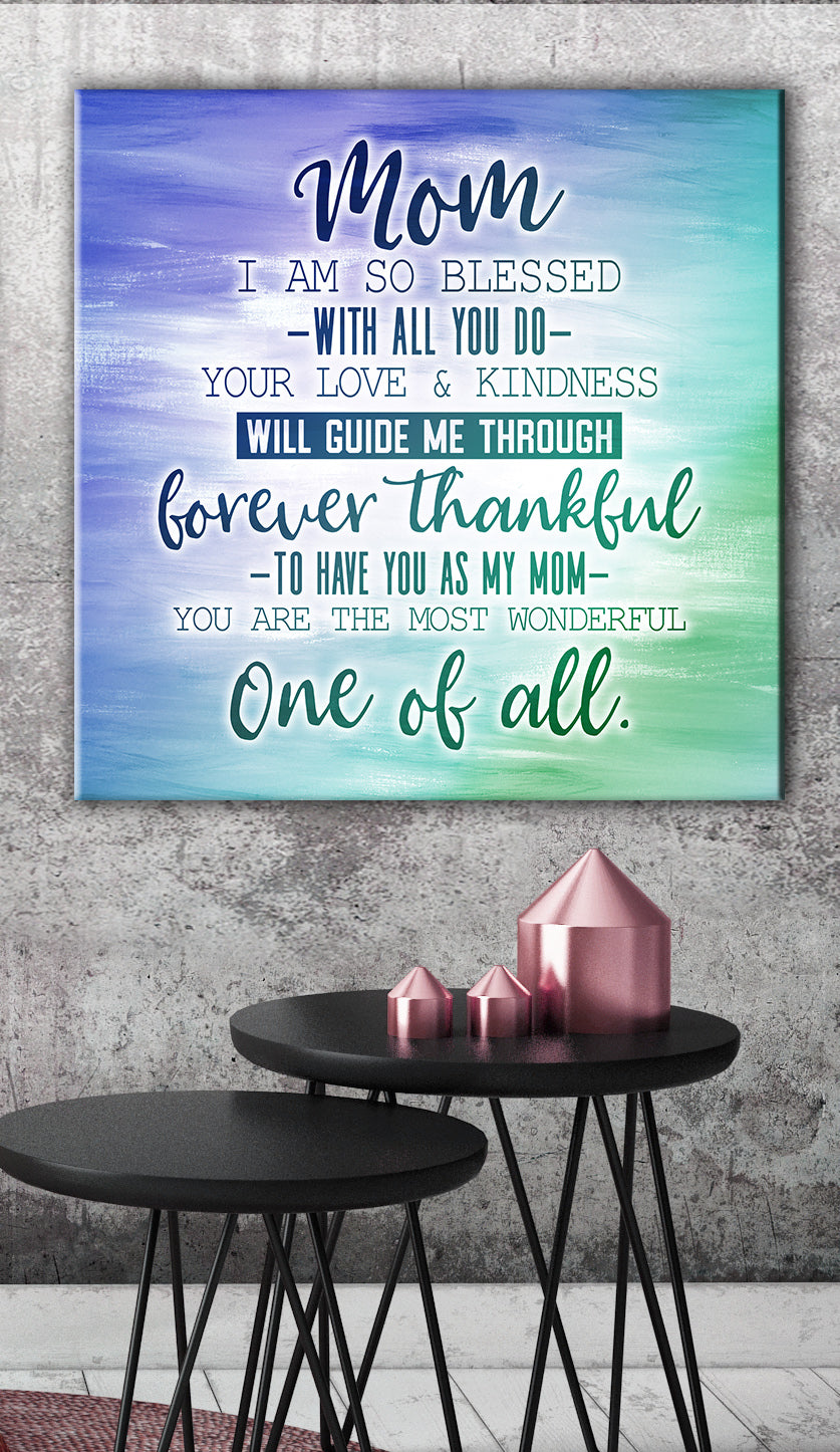 High - Quality Wood - Framed 'Mom I Am So Blessed' Wall Art, Ready To Hang