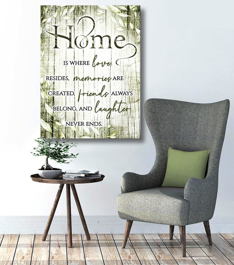 High - quality Wood - framed Wall Art: Home Is Where Love Resides V7 (Ready to Hang)