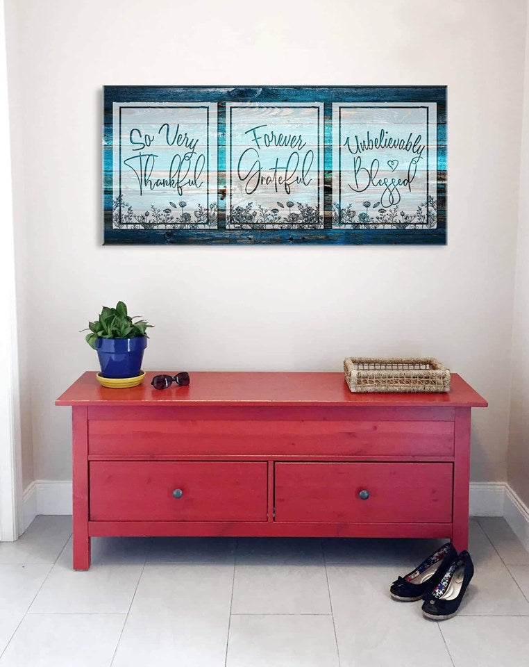 Christian Wall Art - So Very Thankful V16 (Ready-to-Hang Wood Frame) | Buy 2 Save 20%