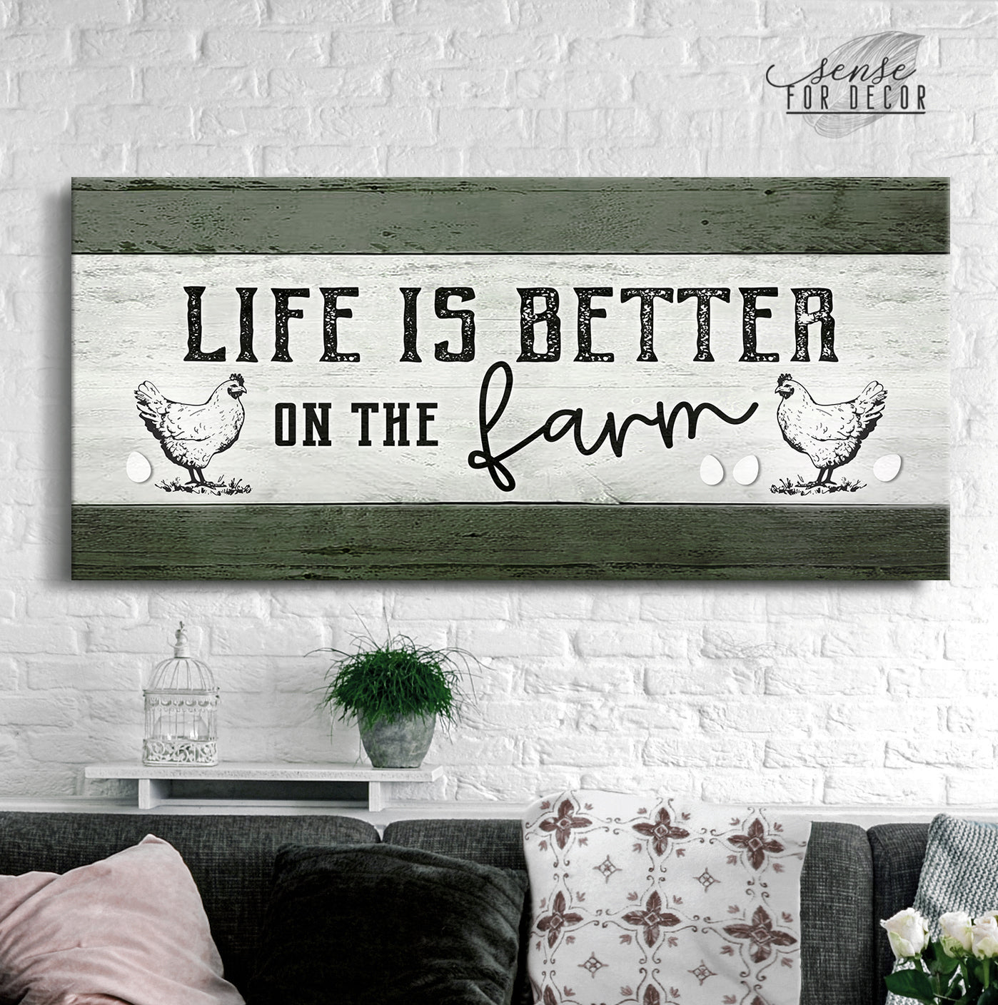 High - Quality Wood - Framed Farm Wall Art: Life's Better on the Farm V2 (Ready To Hang)