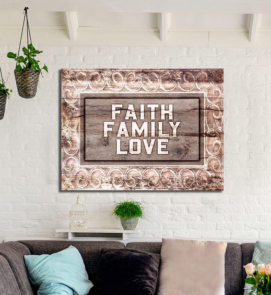 Hot Deal! Ready-to-Hang Wood Frame Wall Art: Faith, Family, Love