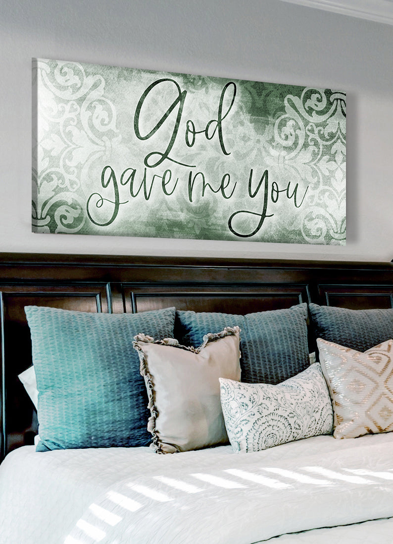 Hot! Christian Wall Art - God Gave Me You V3 (Wood Frame, Ready To Hang)