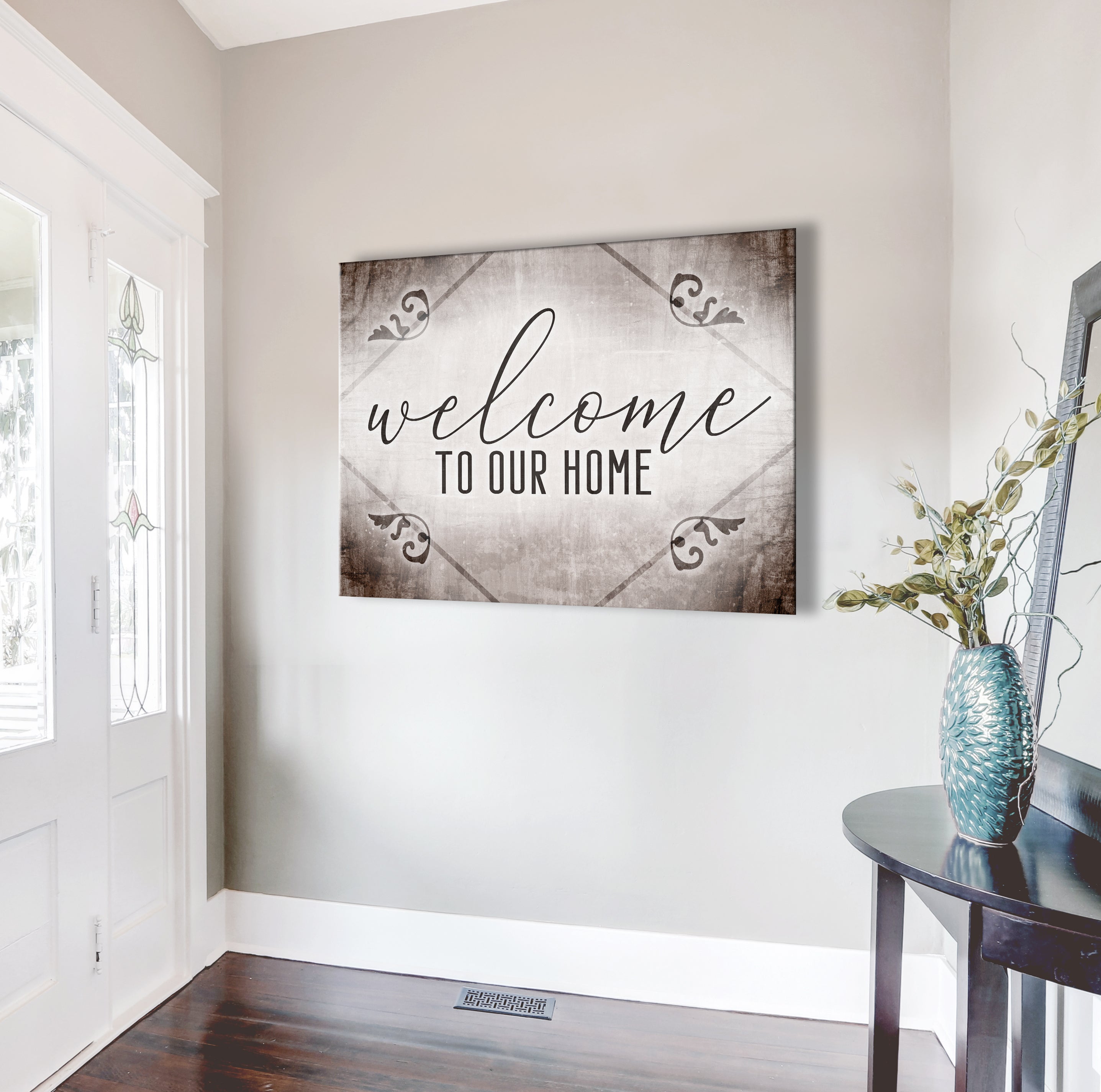 High - Quality Wood - Framed Welcome To Our Home Wall Art (Ready To Hang) V7