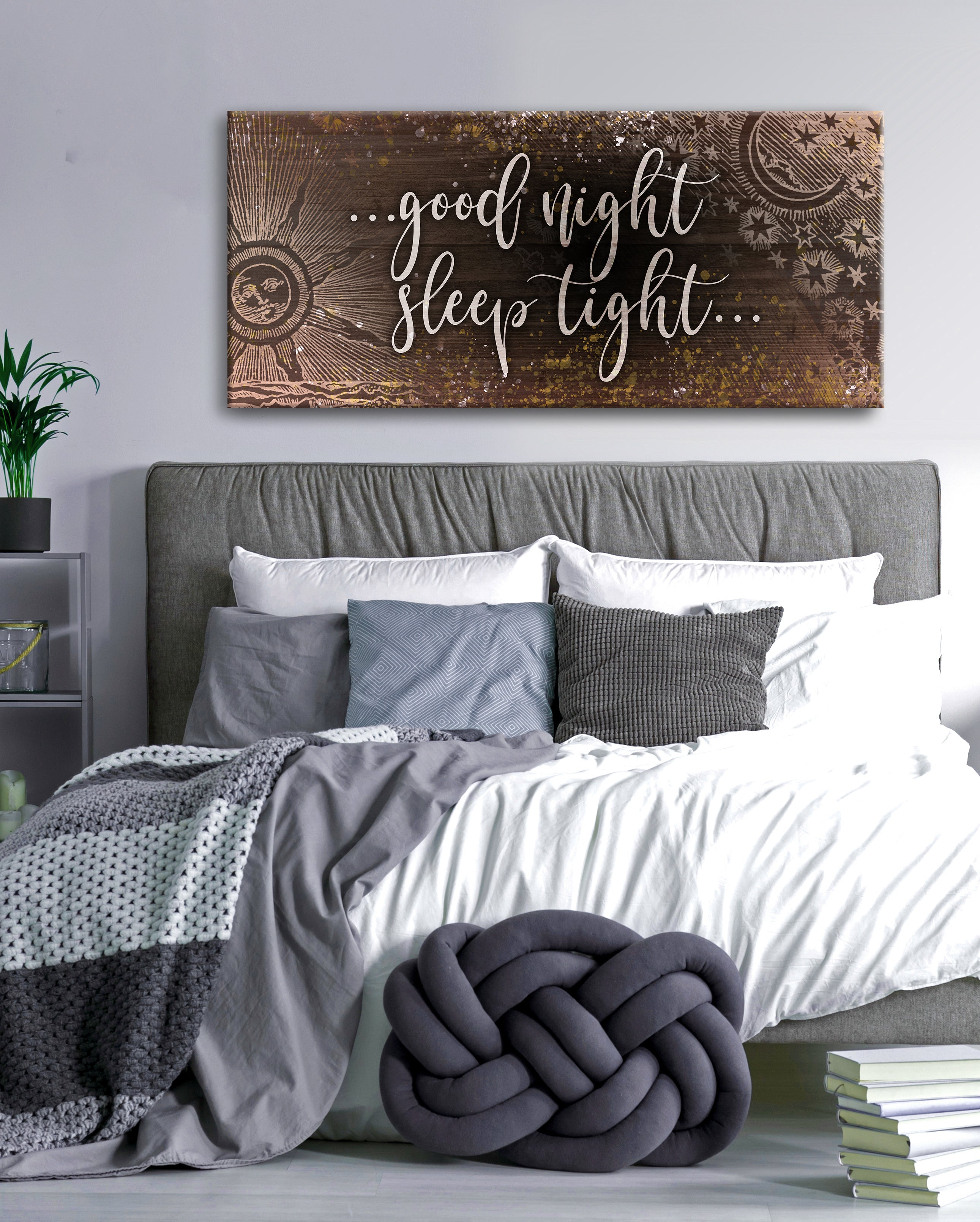 Hot! Couples Wall Art - Good Night Sleep (Wood Frame, Ready To Hang)