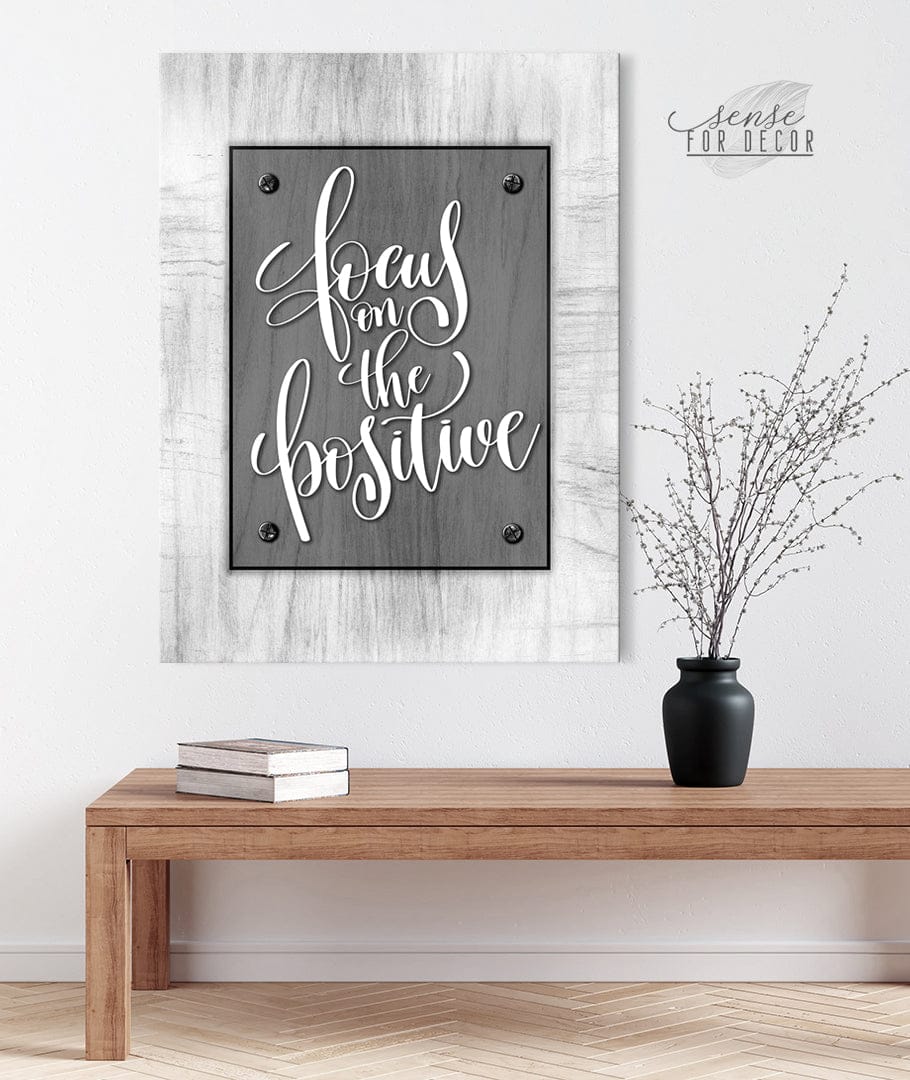 Ready-to-Hang Inspiring Wall Art with Wood Frame: Focus on Positivity
