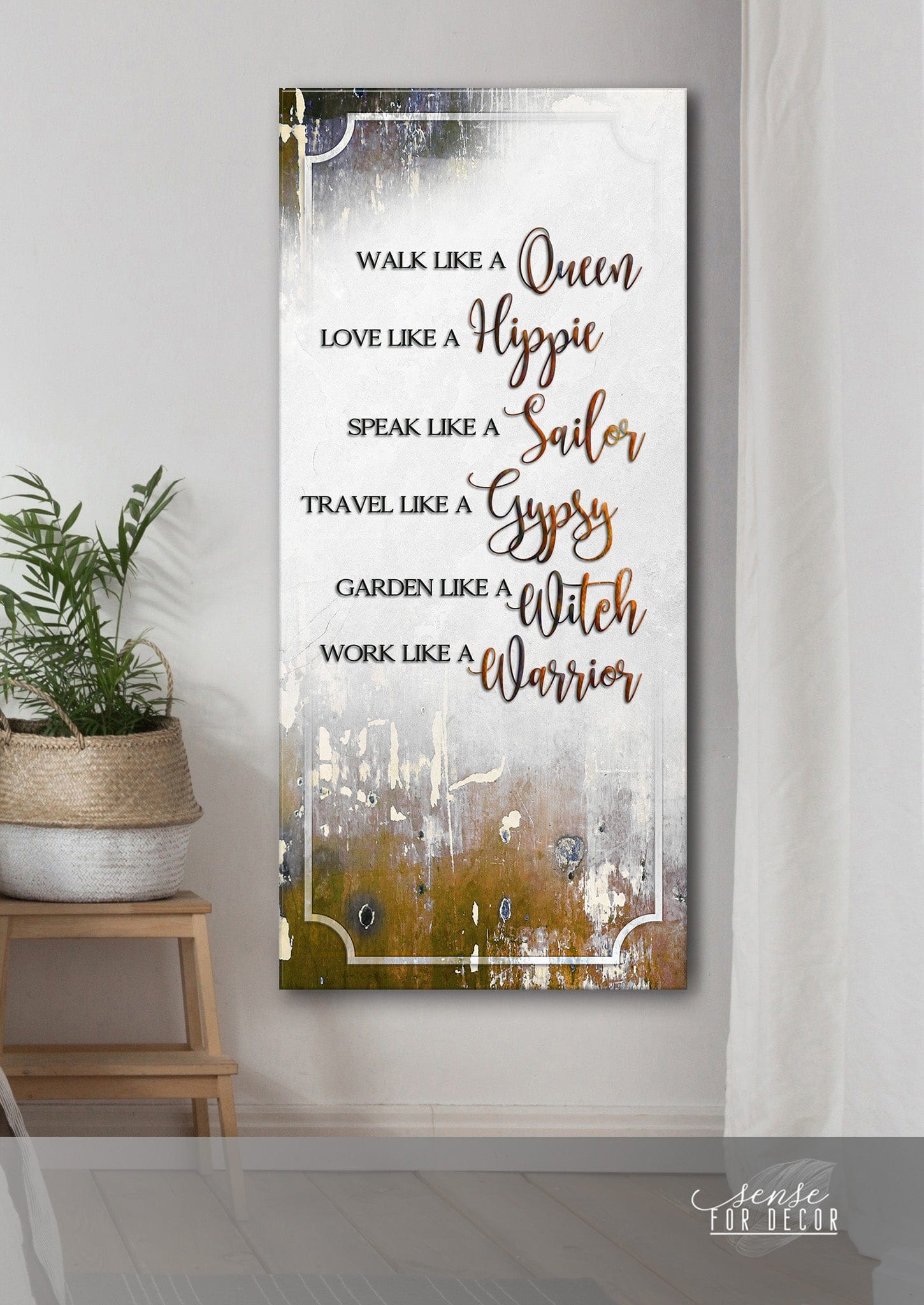 Ready-to-Hang Wood Frame Wall Art: Walk Like A Queen