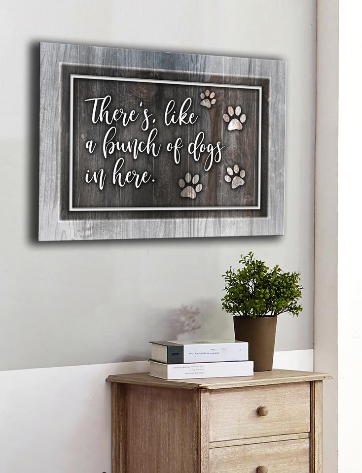 Ready-to-Hang Wood Frame Pet Wall Art Featuring Multiple Dogs
