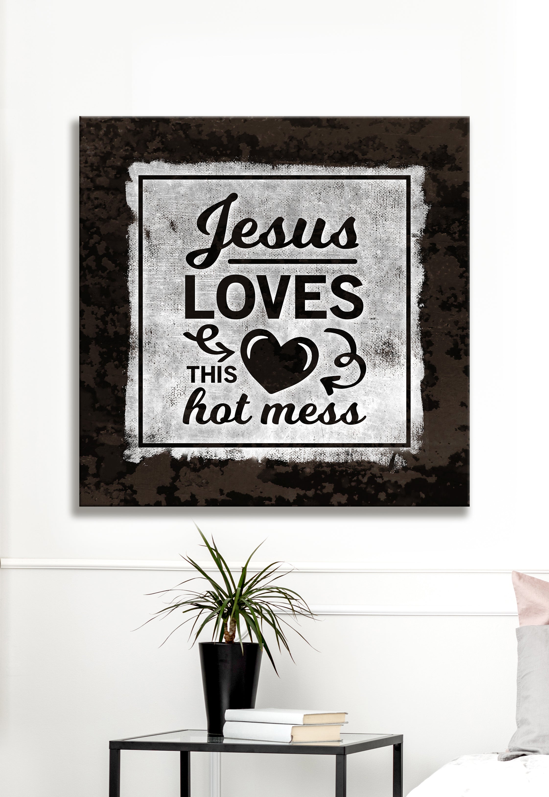 Hot Deal! Christian Jesus Wall Art with Wood Frame, Ready to Hang