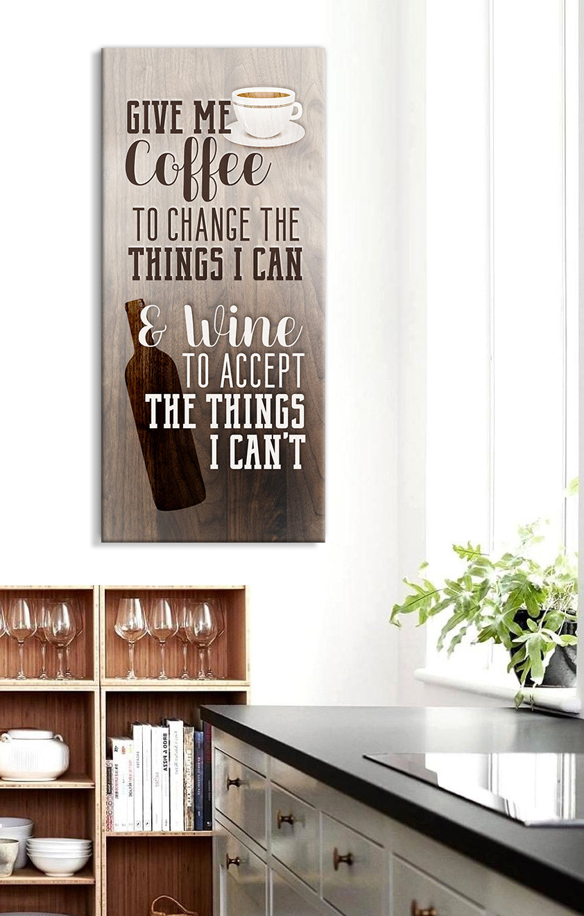 Hot Deal! Ready - To - Hang Wood - Framed 'Give Me Coffee V2' Kitchen Wall Art