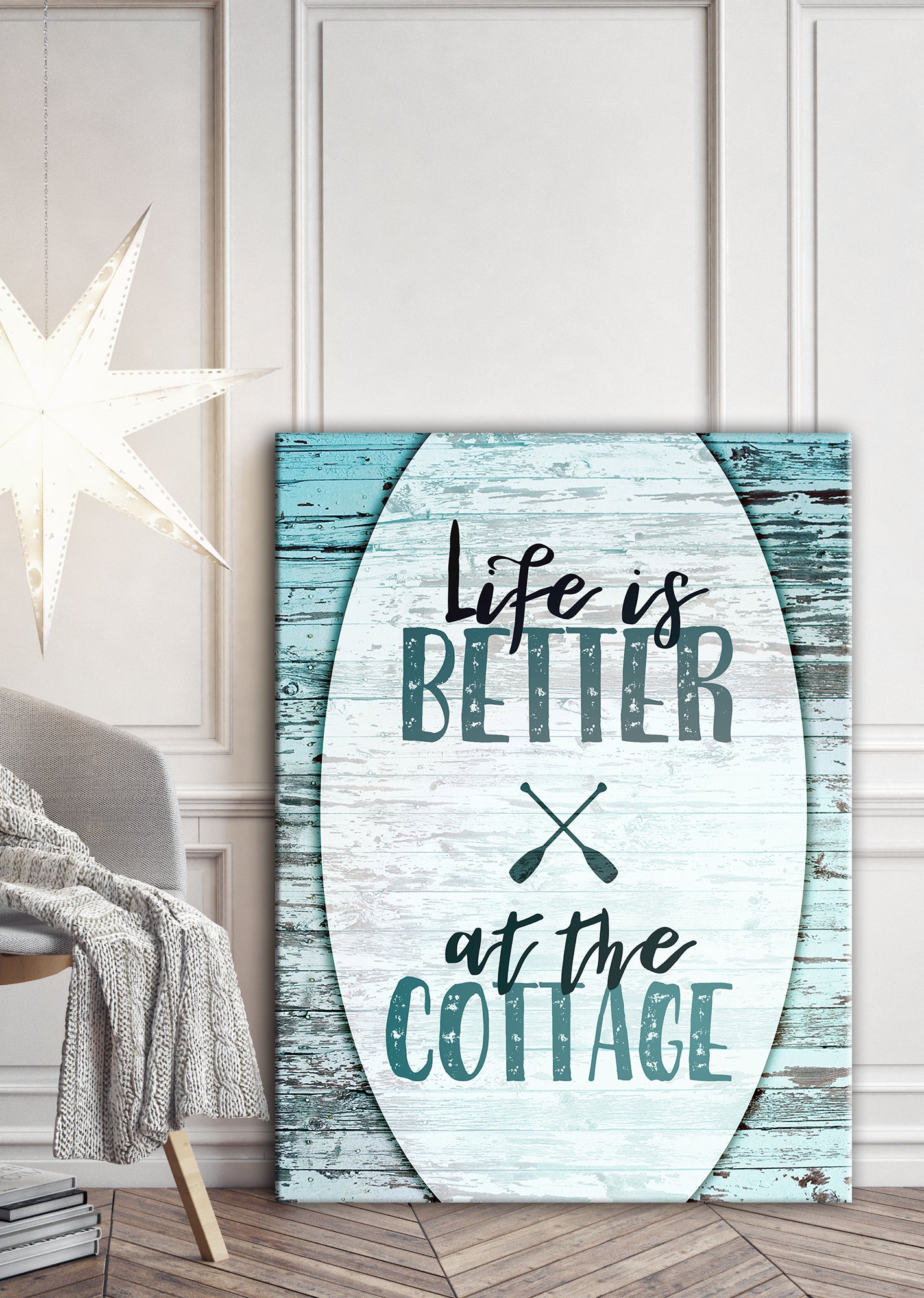 Limited-Time Offer! High-Quality Cottage Life Art with Wood Frame, Ready to Hang