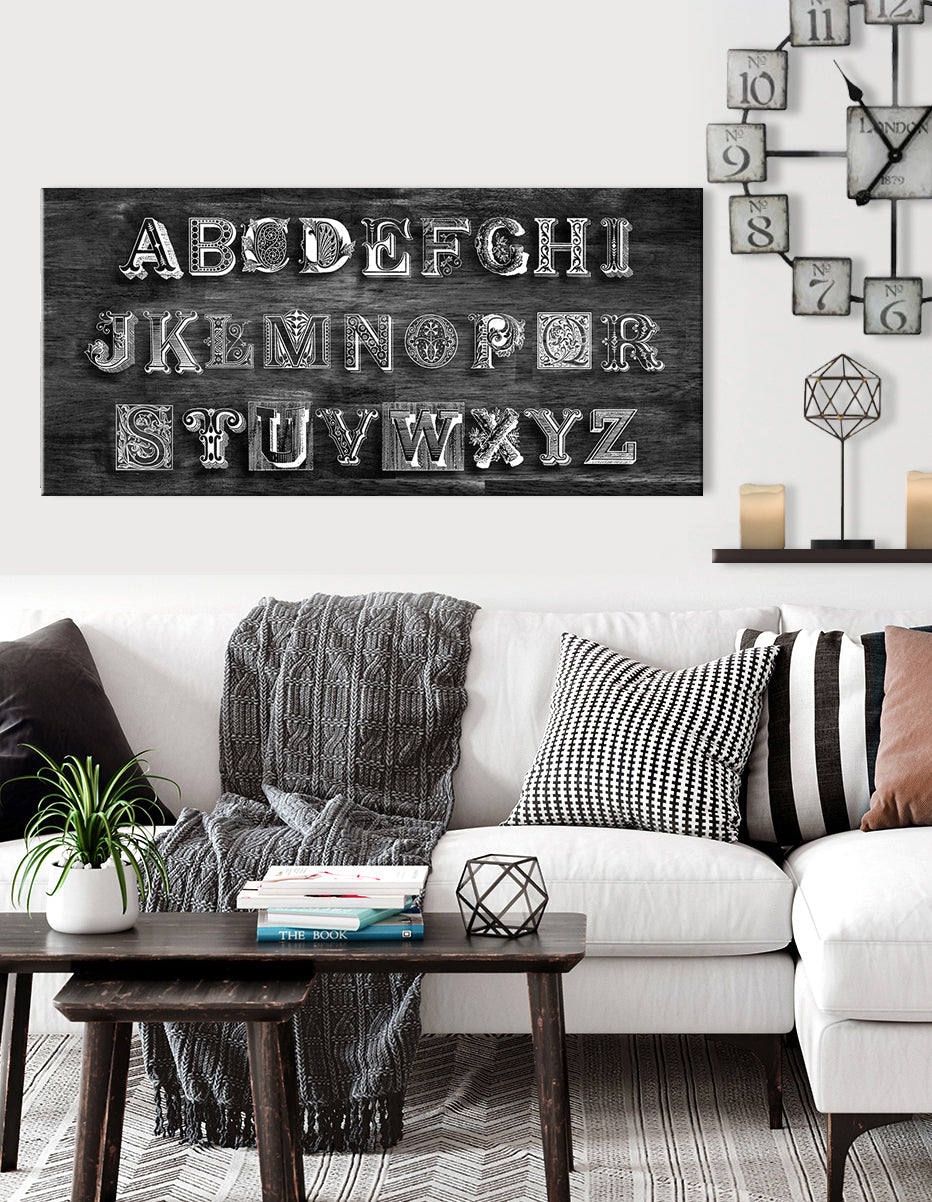 Hot Deal! Vintage Alphabet Wall Art with Wood Frame, Ready to Hang