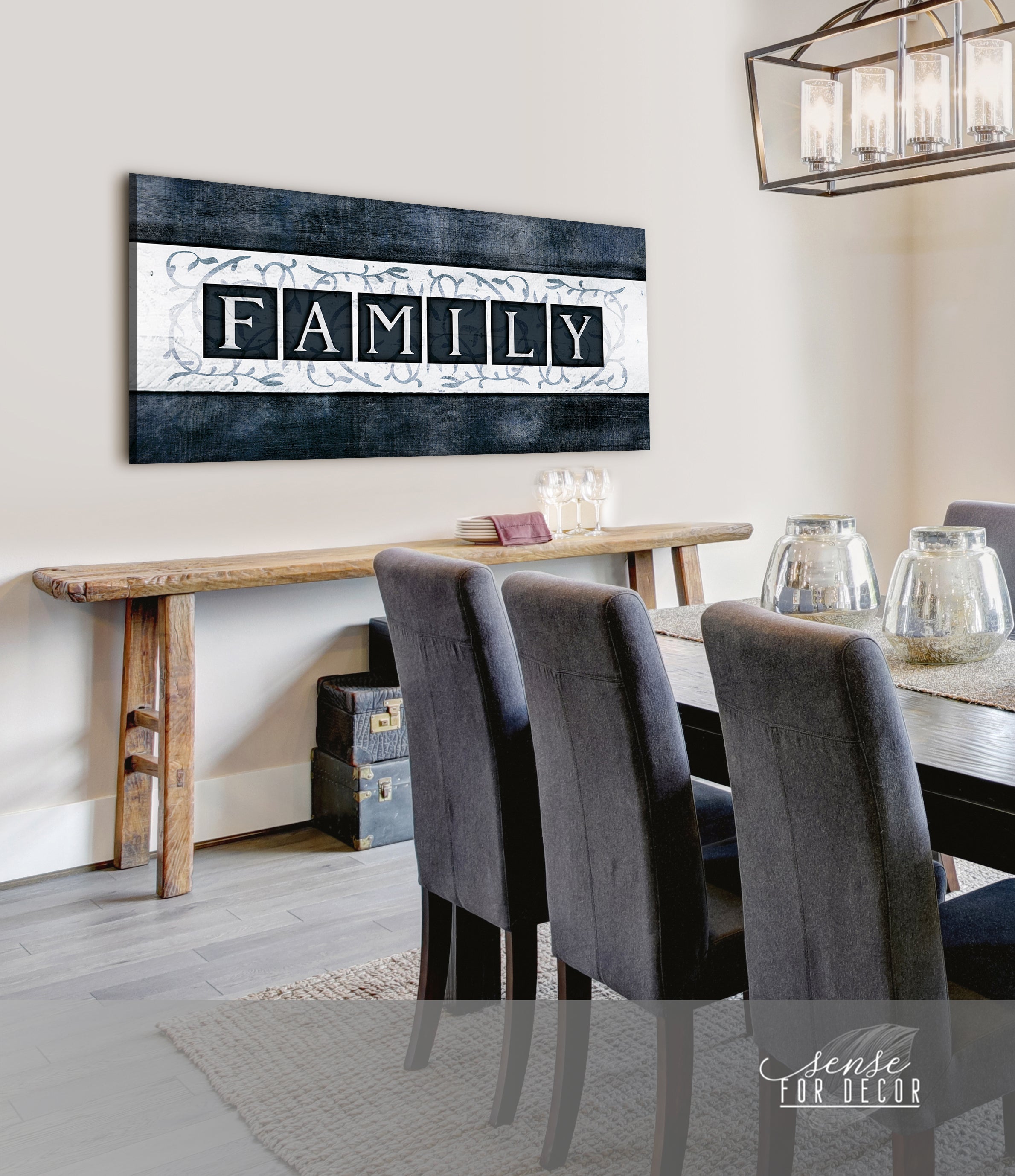 Family Wall Art: Ready-to-Hang Family Blocks Word in Wood Frame - Buy 2 Save 20%
