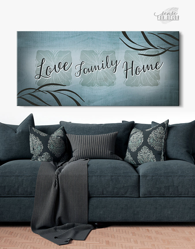 High - Quality Wood - Framed Family Wall Art: Love Family Home, Ready To Hang