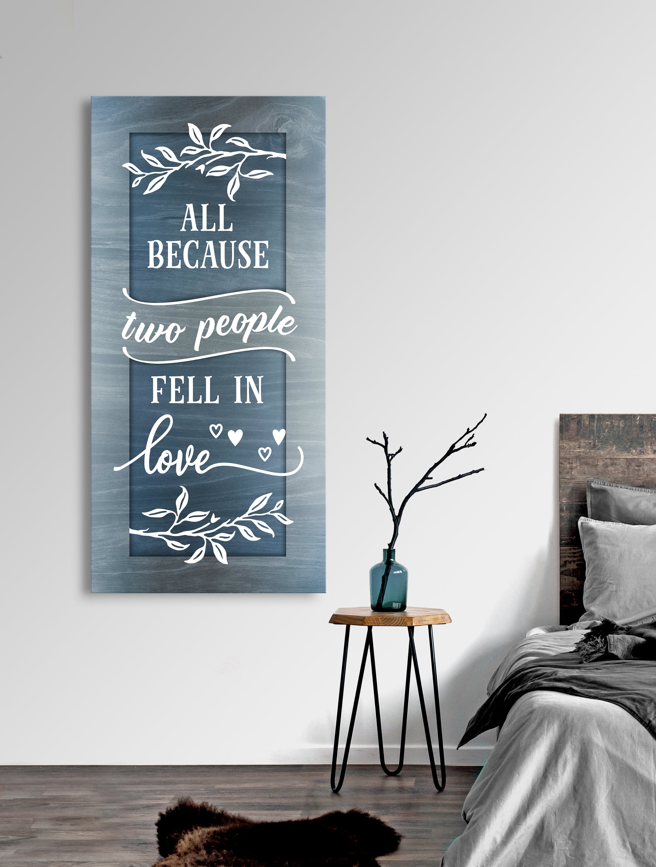 Ready - to - Hang Wood - Framed Couples Wall Art: Love's Beginning V3