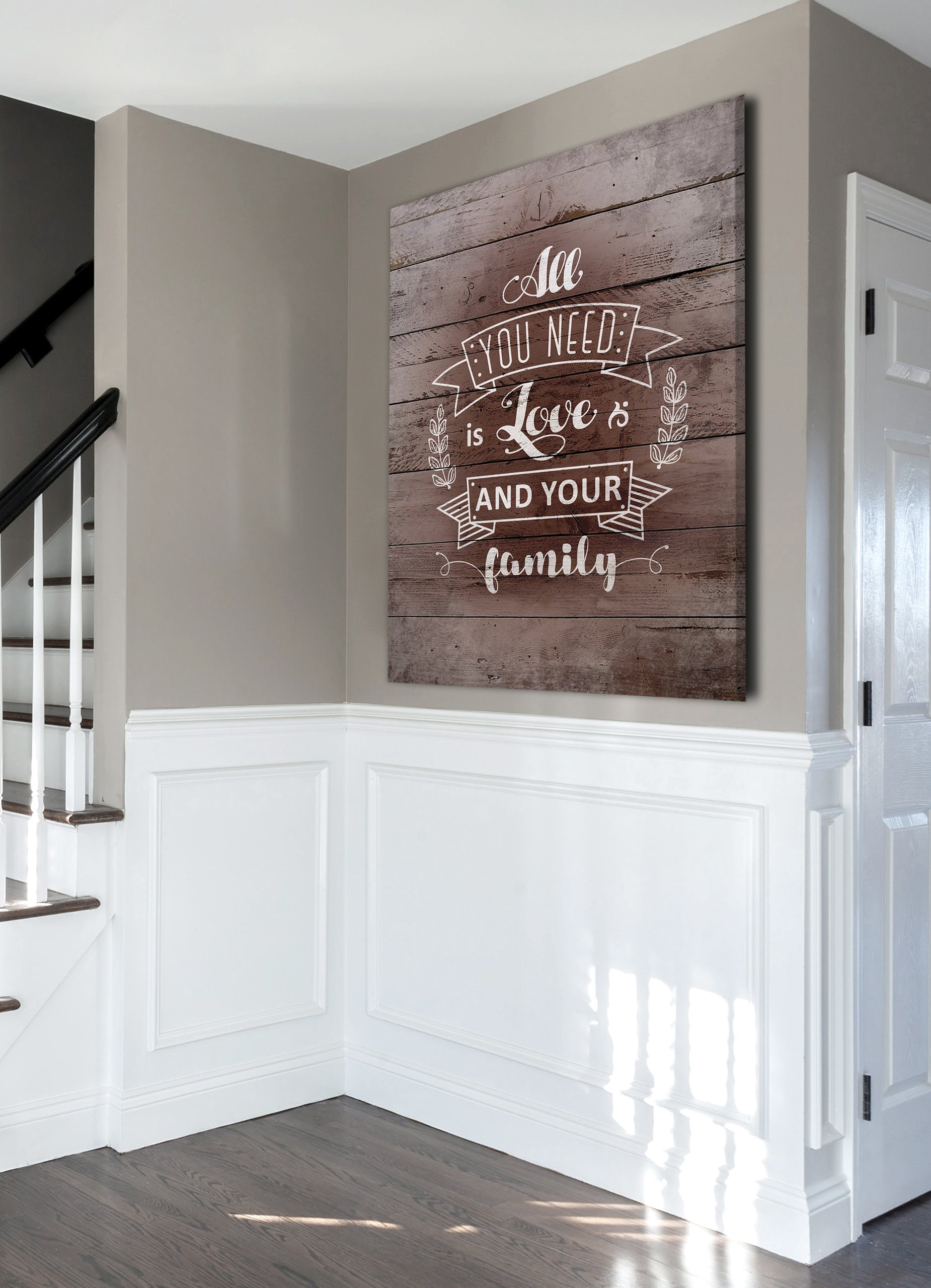 Hot Deal! Family Wall Art - 'All You Need Is Love and Your Family' V3 with Wood Frame, Ready To Hang