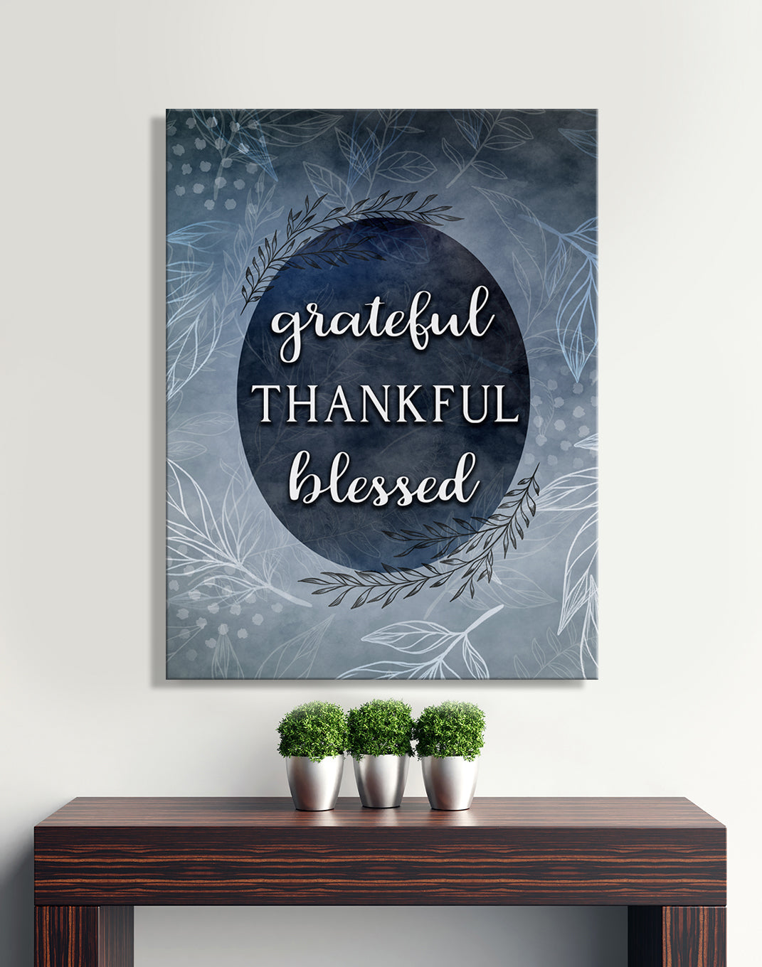 High - Quality Christian Wall Art: Grateful Thankful Blessed V8 with Wood Frame, Ready to Hang