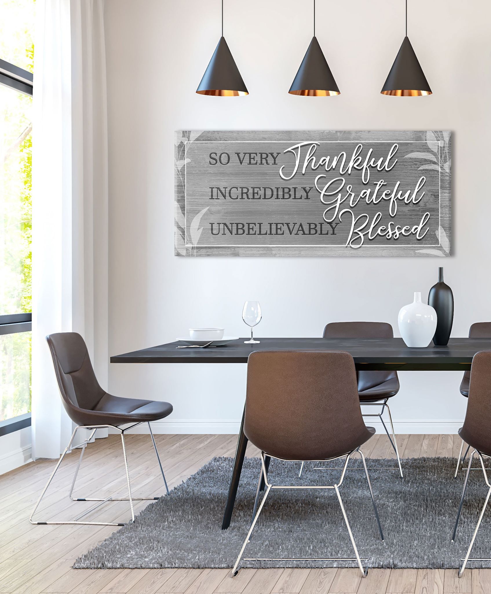 Exclusive Christian Wall Art: 'So Very Thankful V20' with Wood Frame, Ready to Hang - Buy 2 Save 20%