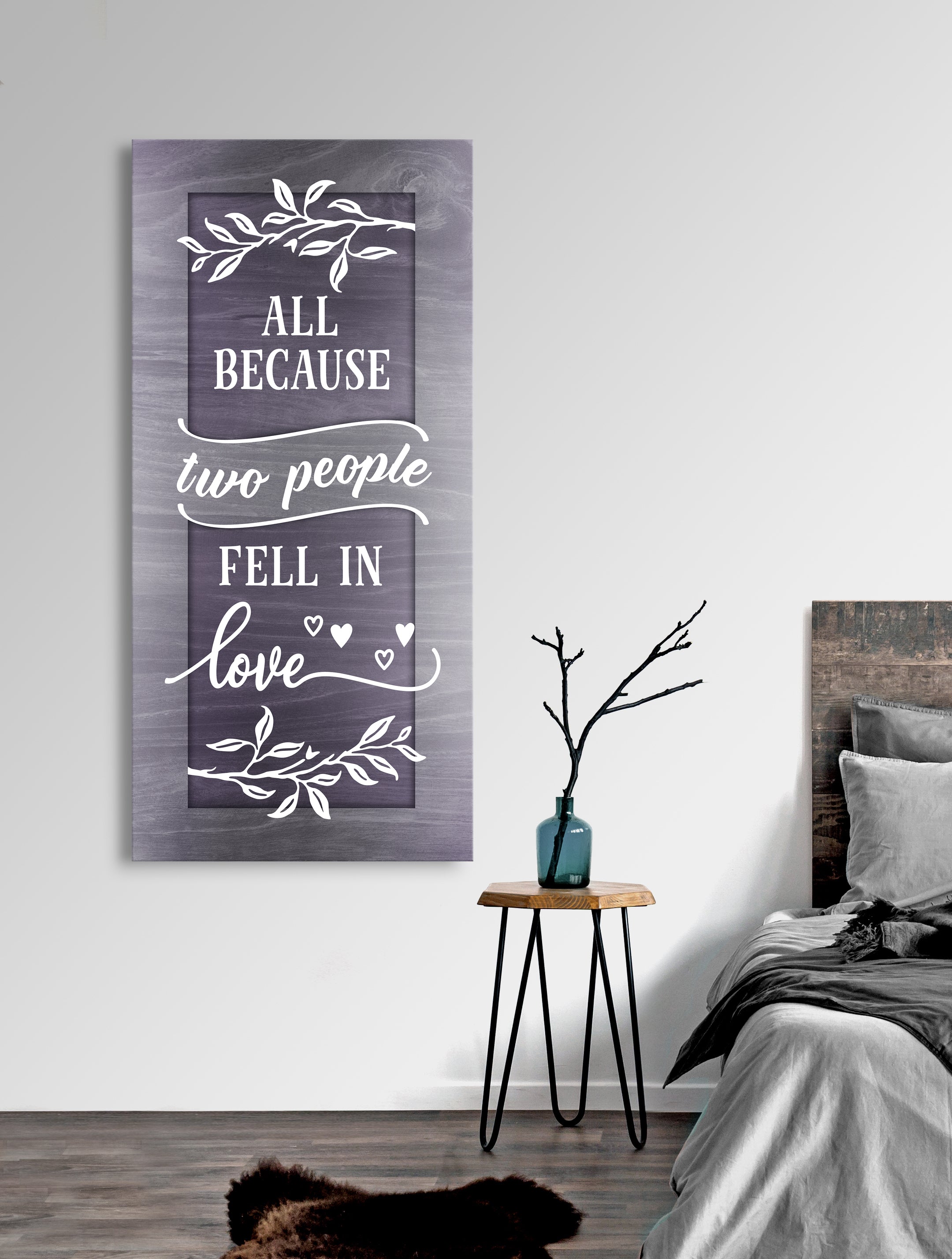 Ready - to - Hang Wood - Framed Couples Wall Art: Love's Beginning V3