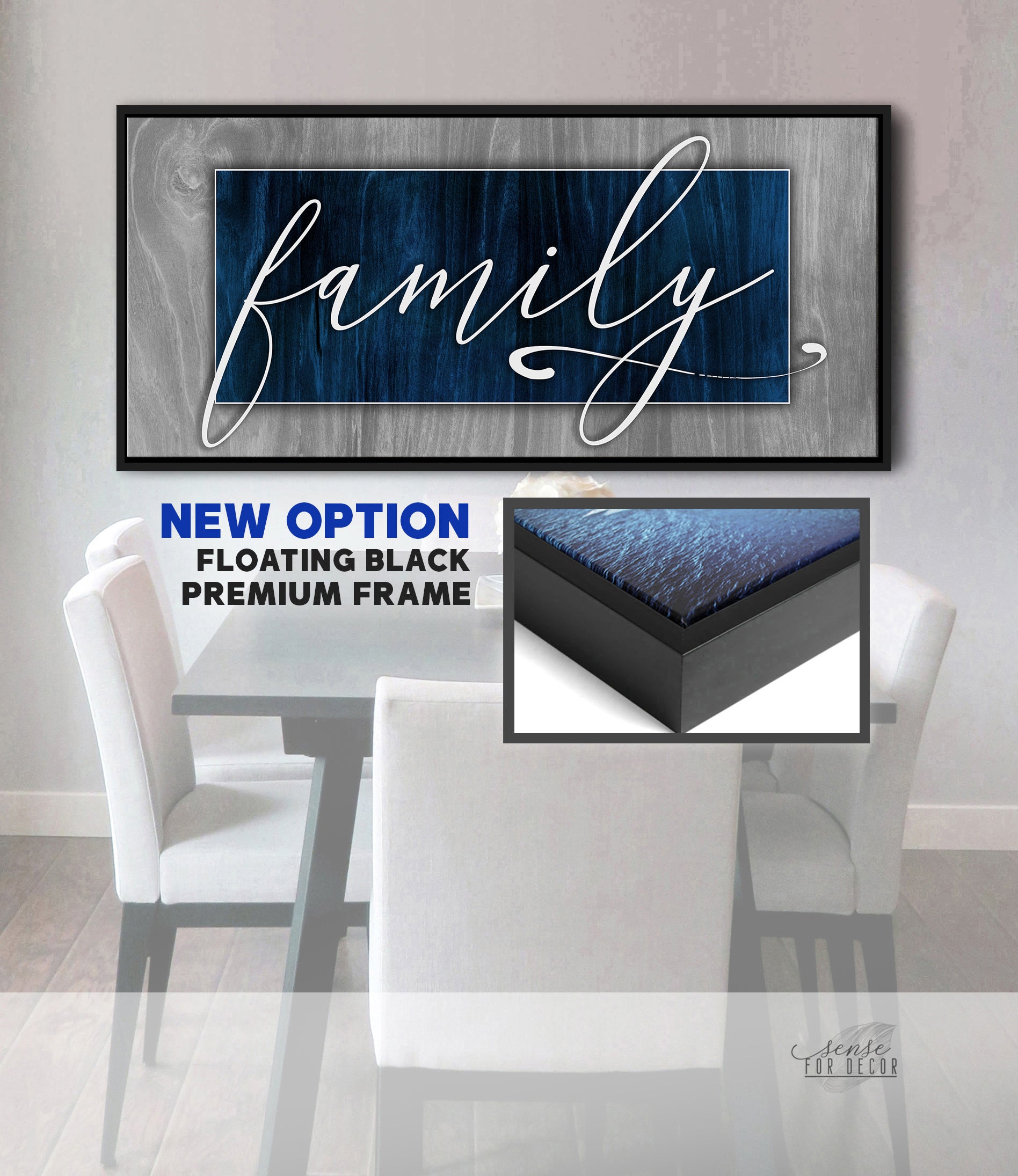 High - Quality Family Word Sign V3 with Wood Frame, Ready to Hang