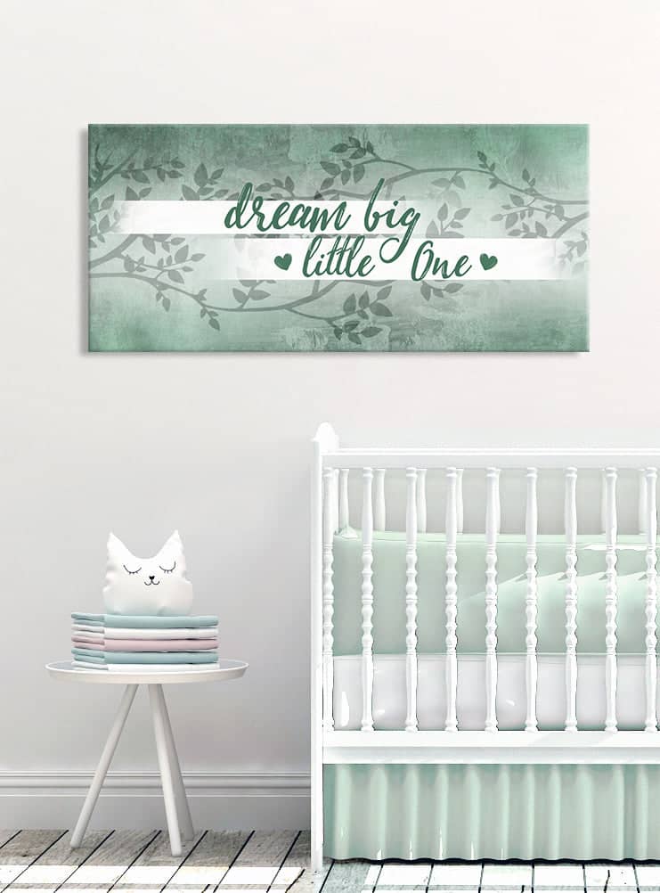 High - Quality Wood - Framed Baby Room Wall Art: Dream Big Little One, Ready To Hang