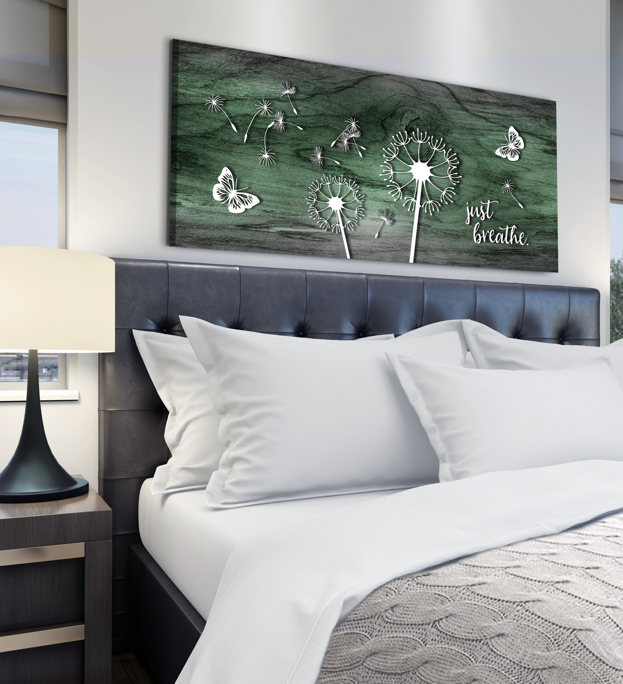 Exclusive Home Wall Art: 'Just Breathe V6' with Wood Frame, Ready to Hang - Buy 2 Save 20%