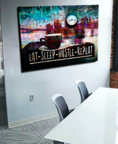 Hot Deal! Ready-to-Hang Wood Frame Business Wall Art - Eat Sleep Hustle Repeat