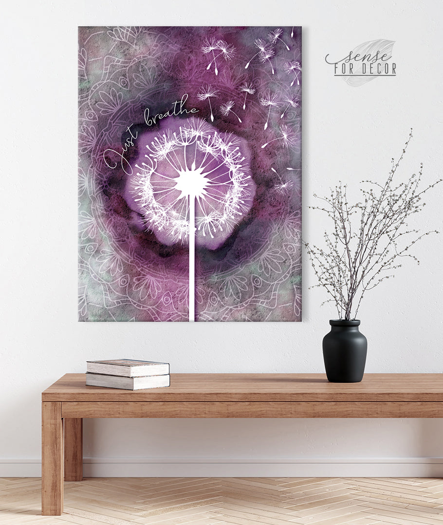 High - Quality Wood - Framed Home Wall Art: Just Breathe V14, Ready To Hang