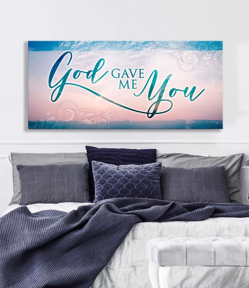Exclusive Offer! Christian Wall Art - 'God Gave Me You V2' with Wood Frame, Ready to Hang