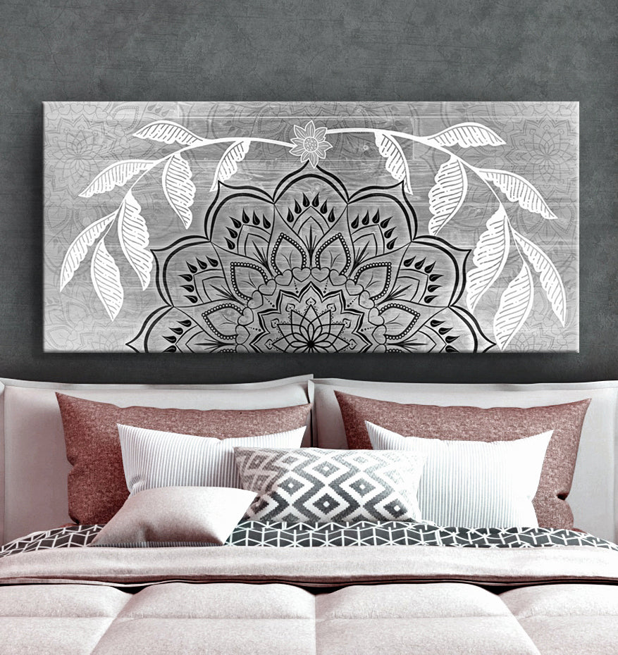 Ready-to-Hang Boho Mandala Wall Art V2 with Wood Frame for Home Decor