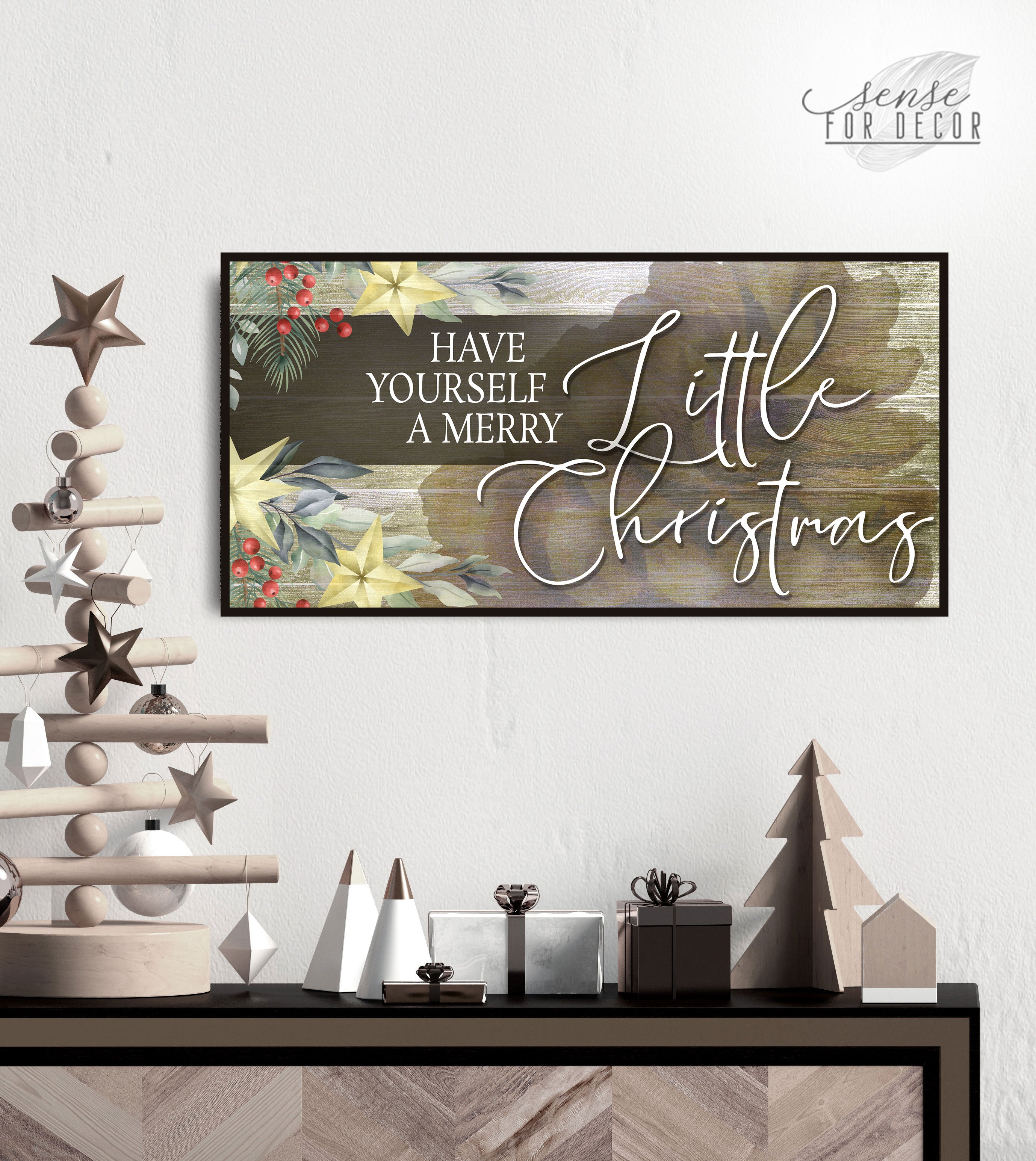 Exclusive Holiday Wall Art - Have Yourself V2 with Wood Frame, Ready to Hang! Buy 2, Save 20%