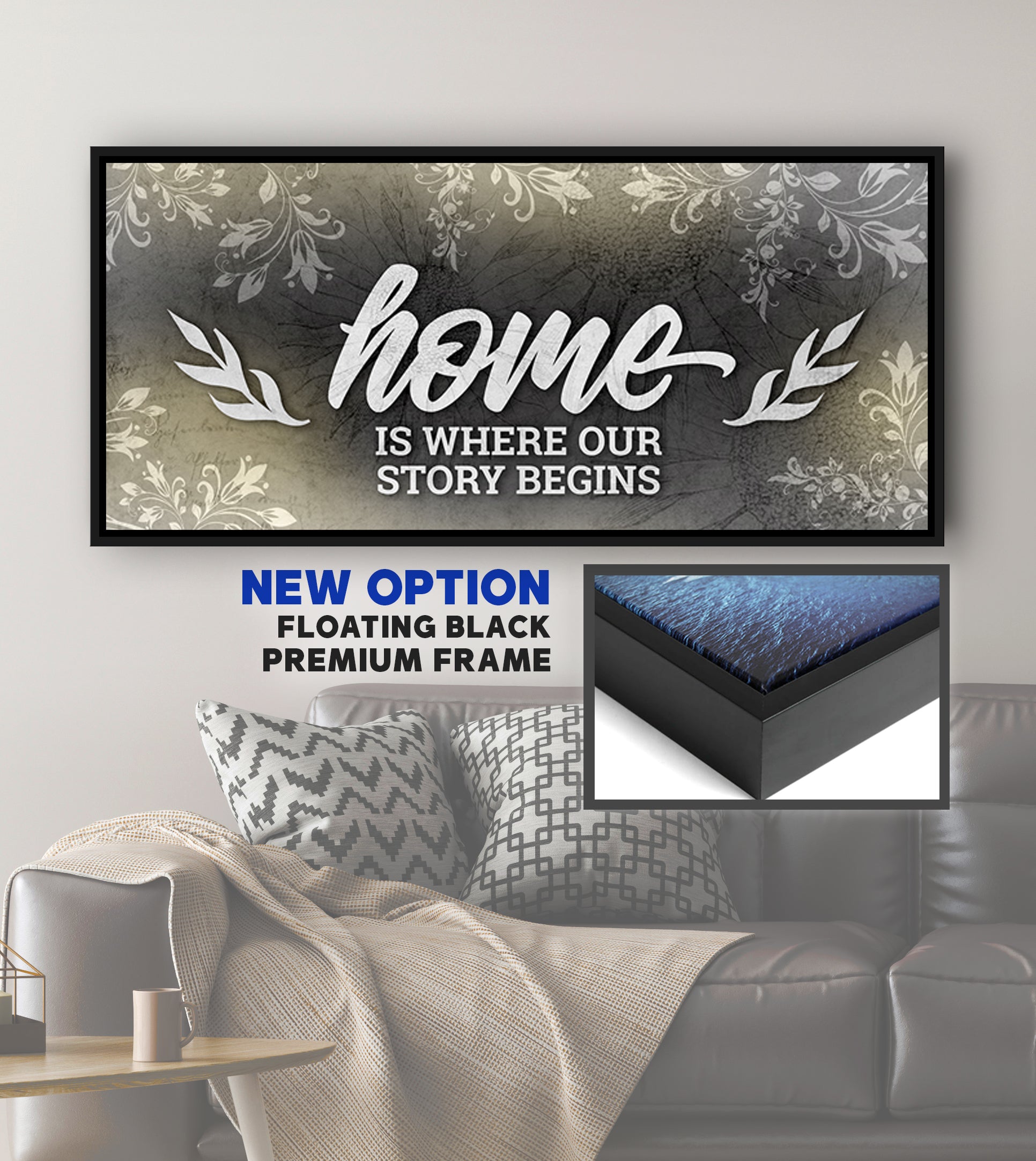 Exclusive! Home Wall Art - 'Home is Where Our Story Begins V3' (Wood Frame, Ready To Hang)