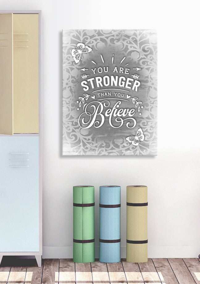 Limited Time Offer! High - Quality Fitness Wall Art with Wood Frame Ready to Hang: You're Stronger Than You Think
