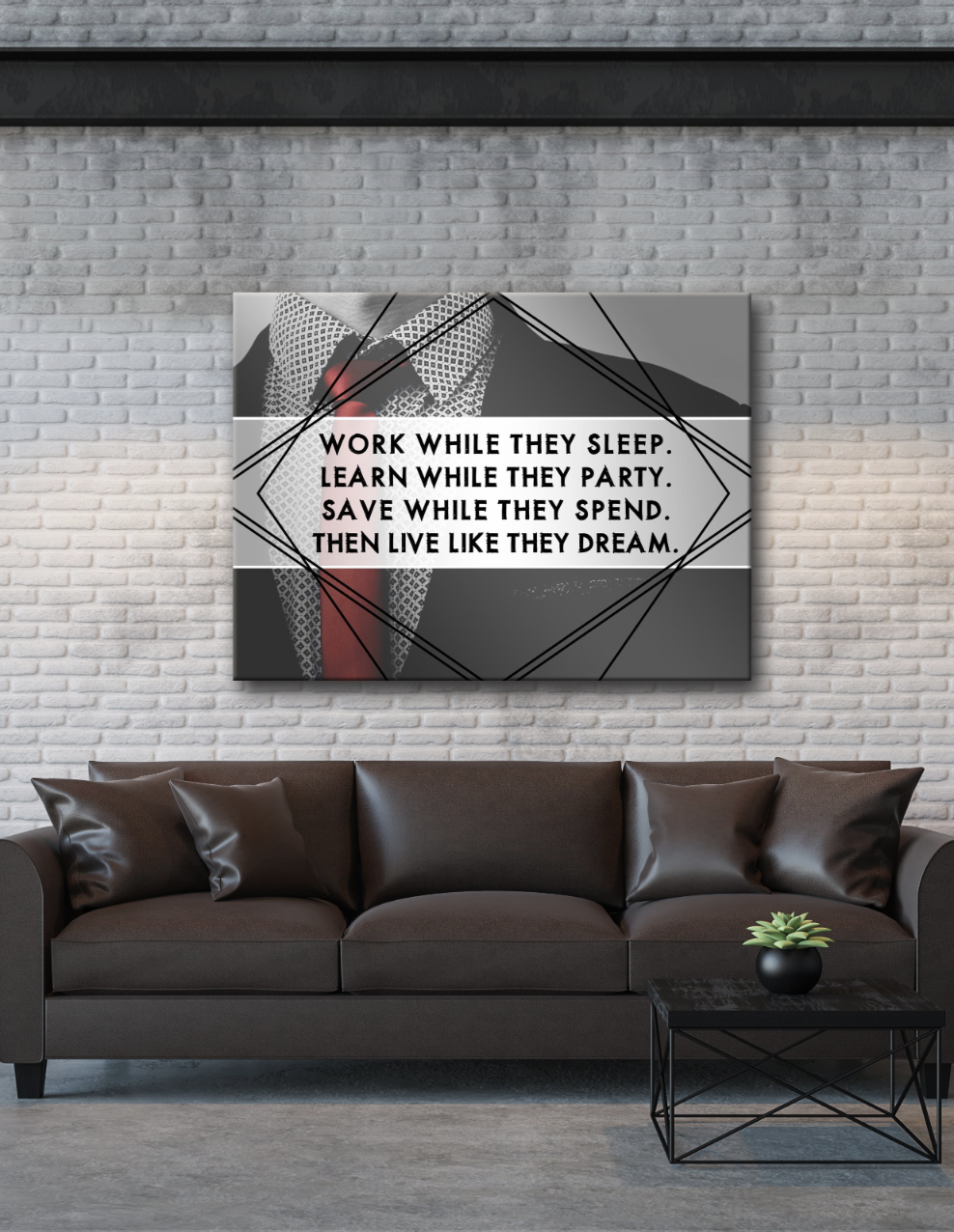 High - Quality Wood - Framed Business Wall Art: Live Your Dreams (Ready To Hang)