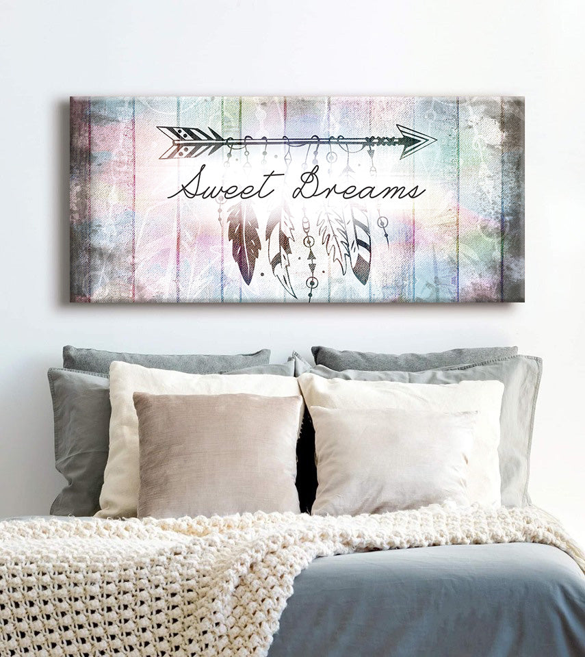 Boho Home Wall Art: Sweet Dreams with Wood Frame, Ready to Hang - Buy 2 Save 20%