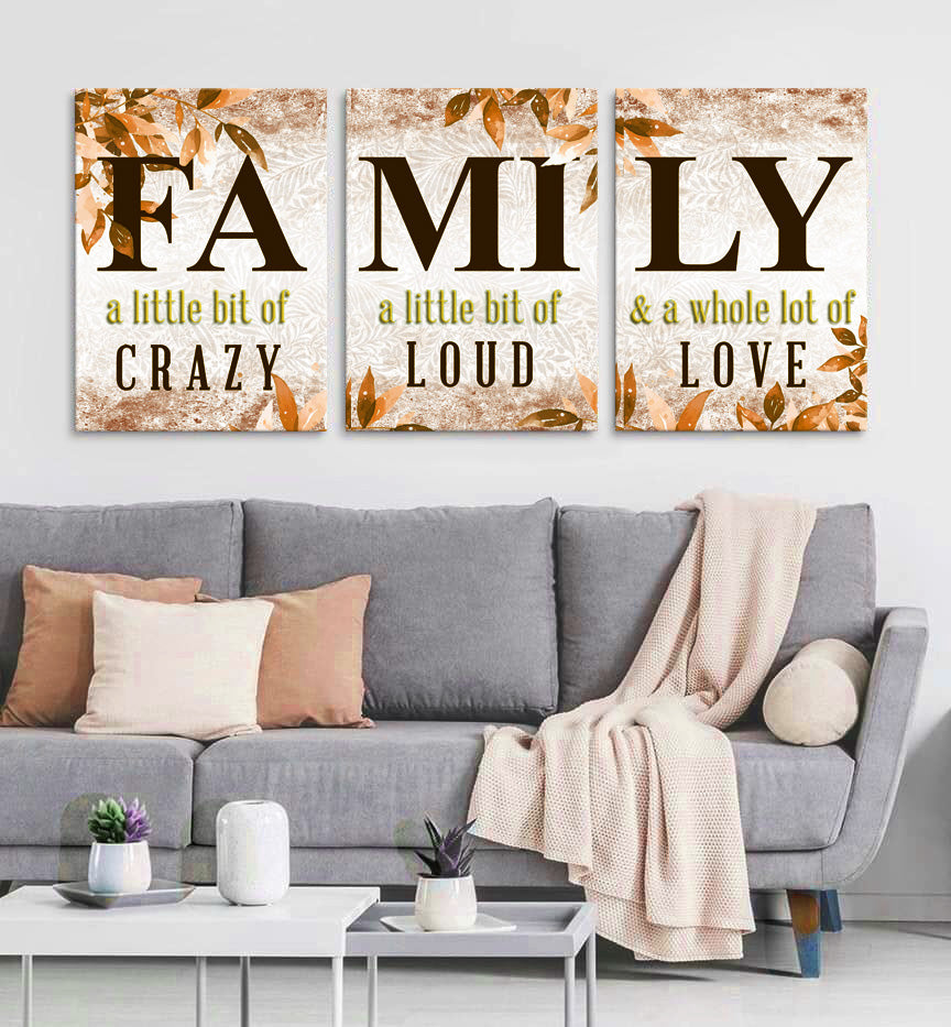 Hot Deal! Set of 3 Family Wall Art - 'Family This Is Us' with Wood Frames, Ready to Hang