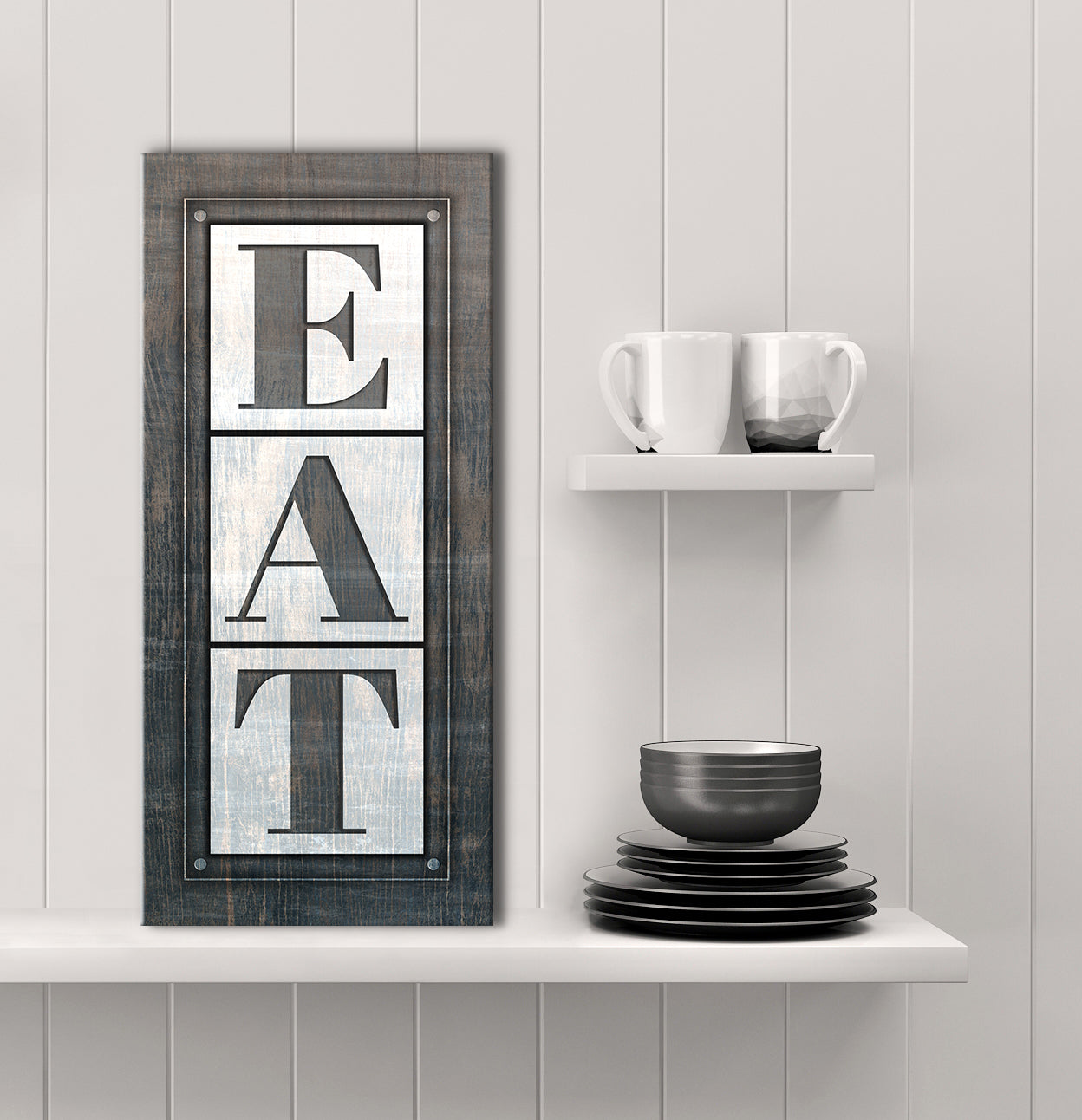 Hot Deal! Ready - To - Hang Wood - Framed Kitchen Wall Art with 'EAT' Design